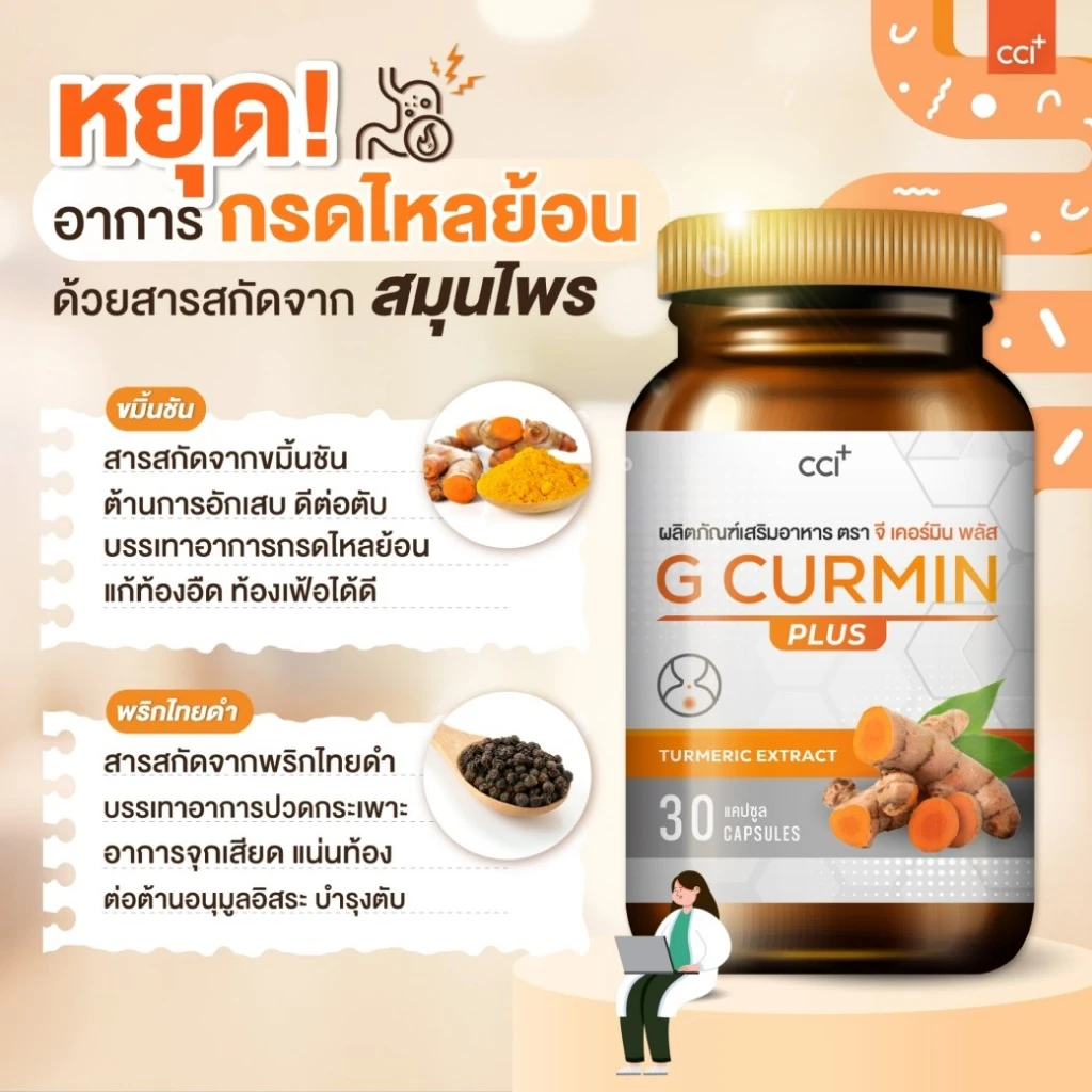 สารสกัดขมิ้นชันและพริกไทยดำ ใน จีเคอร์มิน พลัส